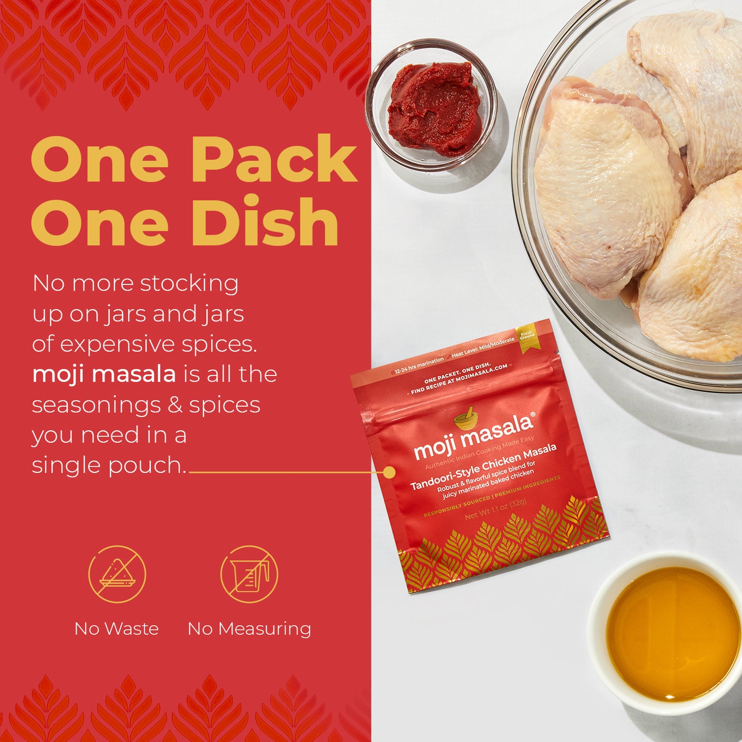 moji masala ® Tandoori Chicken Masala – Authentic Indian Spice Blend for Smoky, Bold Chicken Recipes
