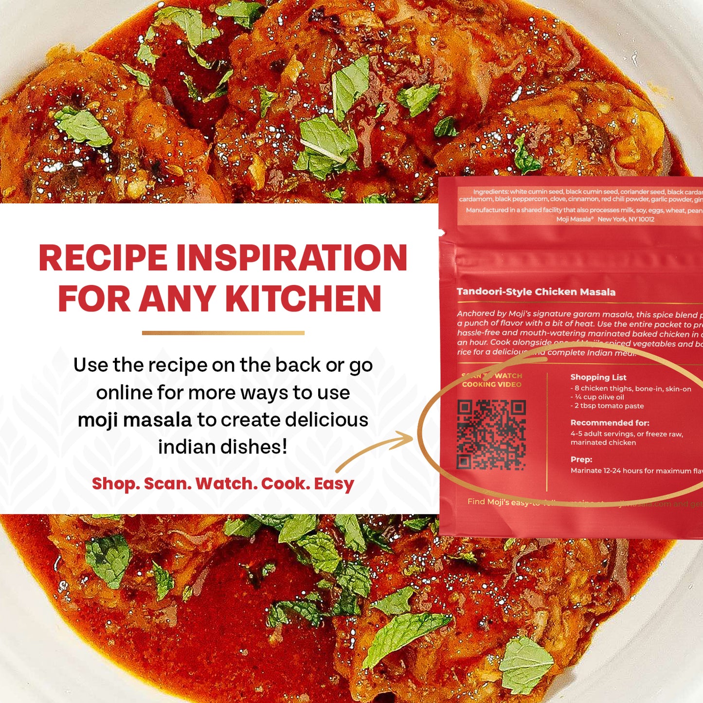 moji masala ® Tandoori Chicken Masala – Authentic Indian Spice Blend for Smoky, Bold Chicken Recipes