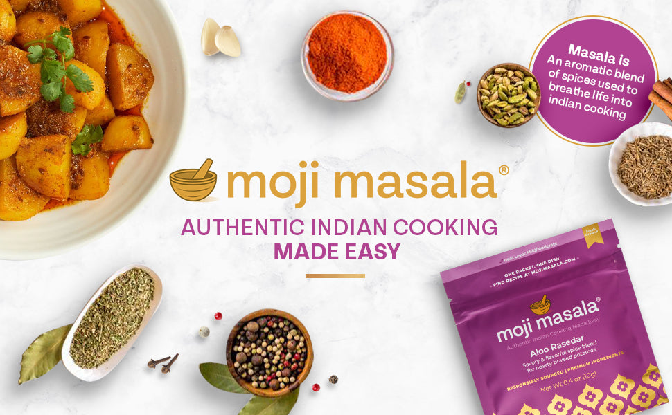 moji masala® Aloo Rasedar Masala – Authentic Indian Potato Curry Spice Blend