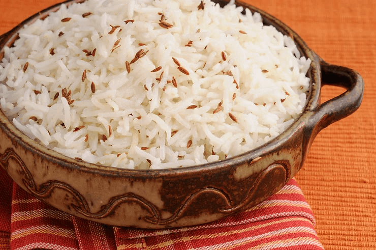 A bowl of white rice