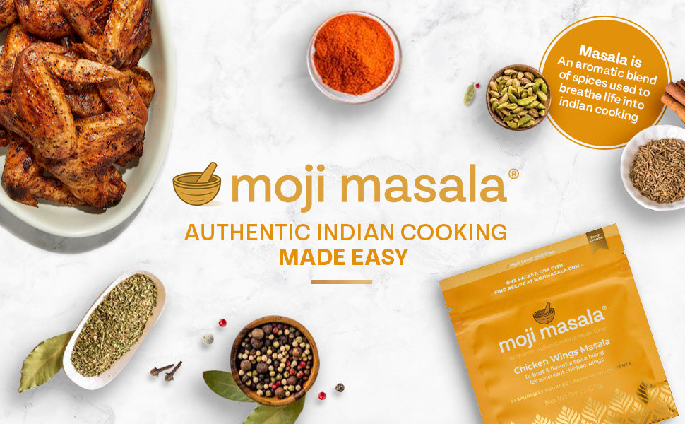 moji masala® Chicken Wings Masala – Authentic Indian Spice Blend for Bold, Flavorful Wings