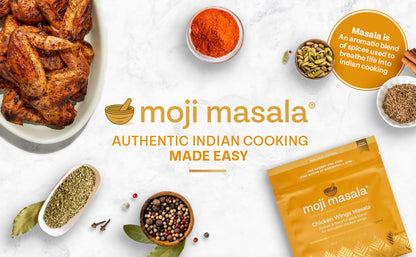 moji masala® Chicken Wings Masala – Authentic Indian Spice Blend for Bold, Flavorful Wings