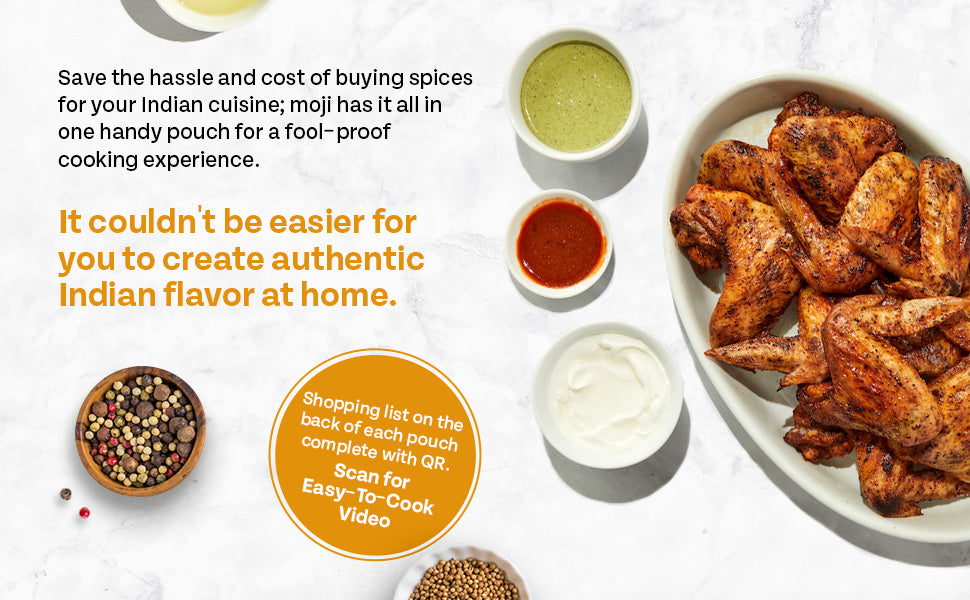 moji masala® Chicken Wings Masala – Authentic Indian Spice Blend for Bold, Flavorful Wings