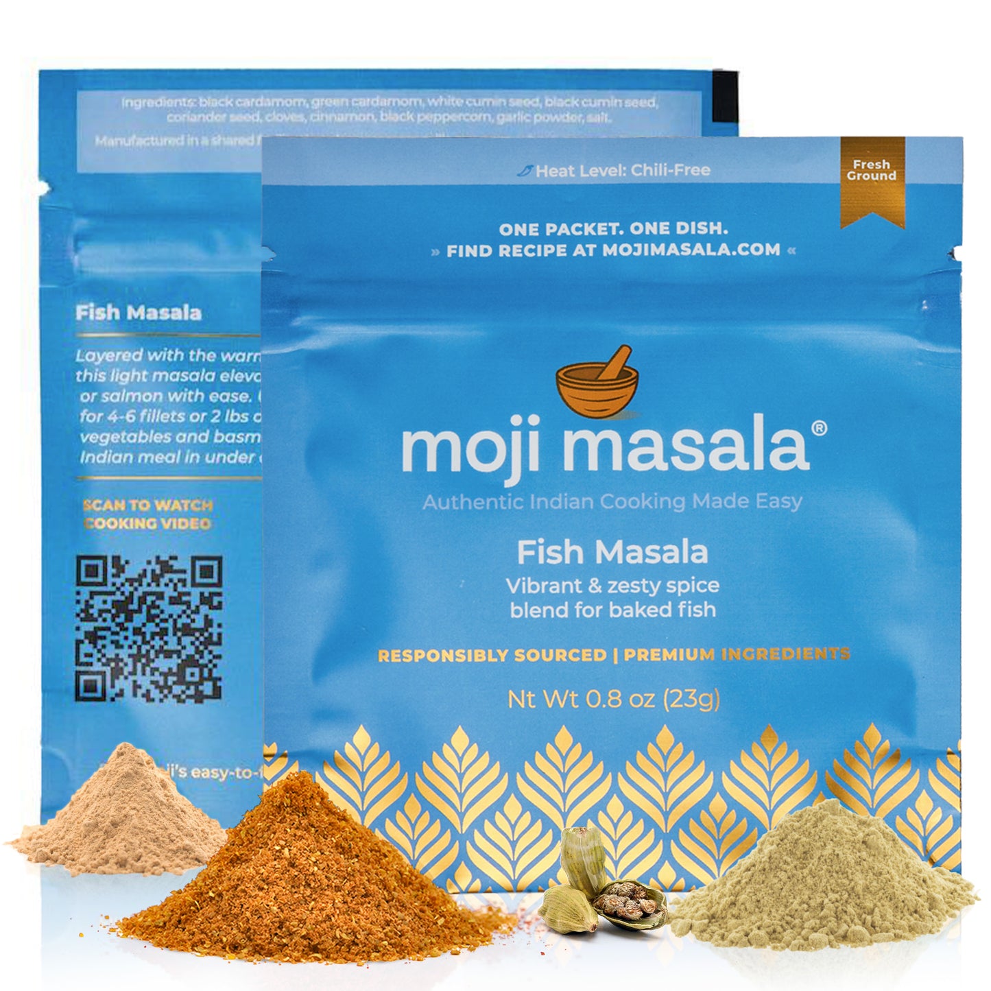 moji masala® Fish Masala – Authentic Indian Spice Blend for Perfectly Spiced Salmon Whitefish and more